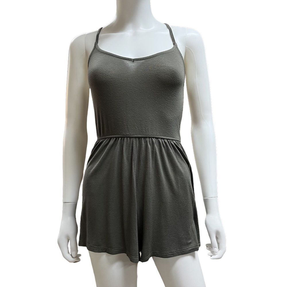Womens Olive Green Shorts Romper Size See‎ Pictures For Measurements (N10311)
